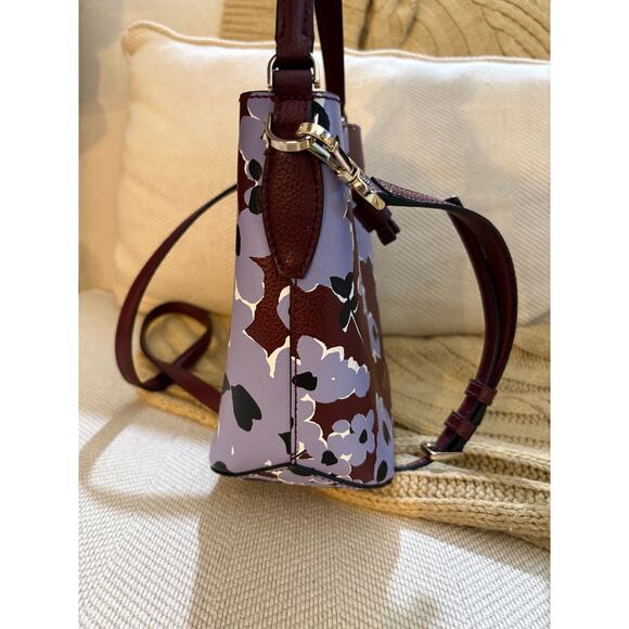 Kate Spade New York Eva Wildflower Bouquet Small Bucket Bag Leather - Picture 6 of 10